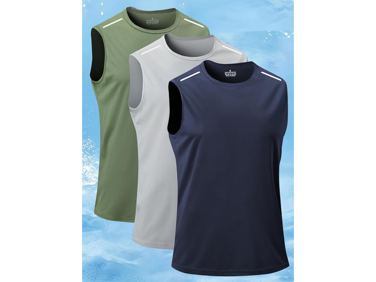 3 Pack Men's Tank Tops:Lightweight Breathable Sleeveless Shirts for Running, Travel, Casual Wear