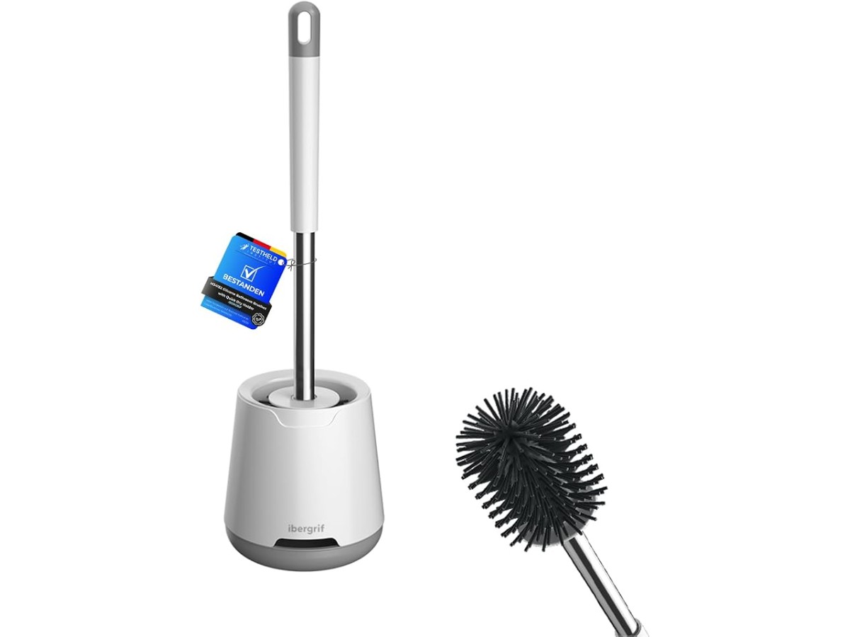 Ibergrif Brosse Toilettes WC Silicone et Support