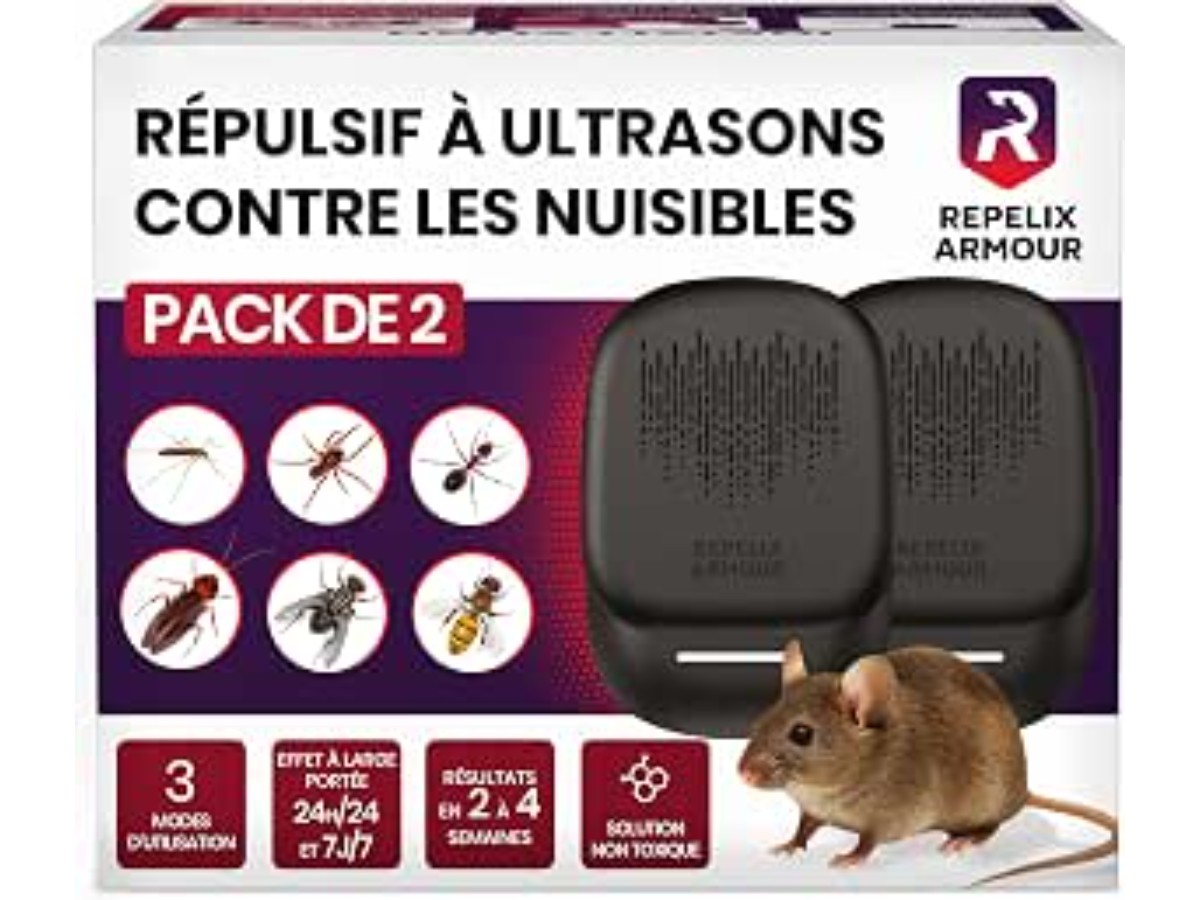Ultrasonic Pest Repeller for Indoor - Pack of 2 - Covers 140m2 Per Device