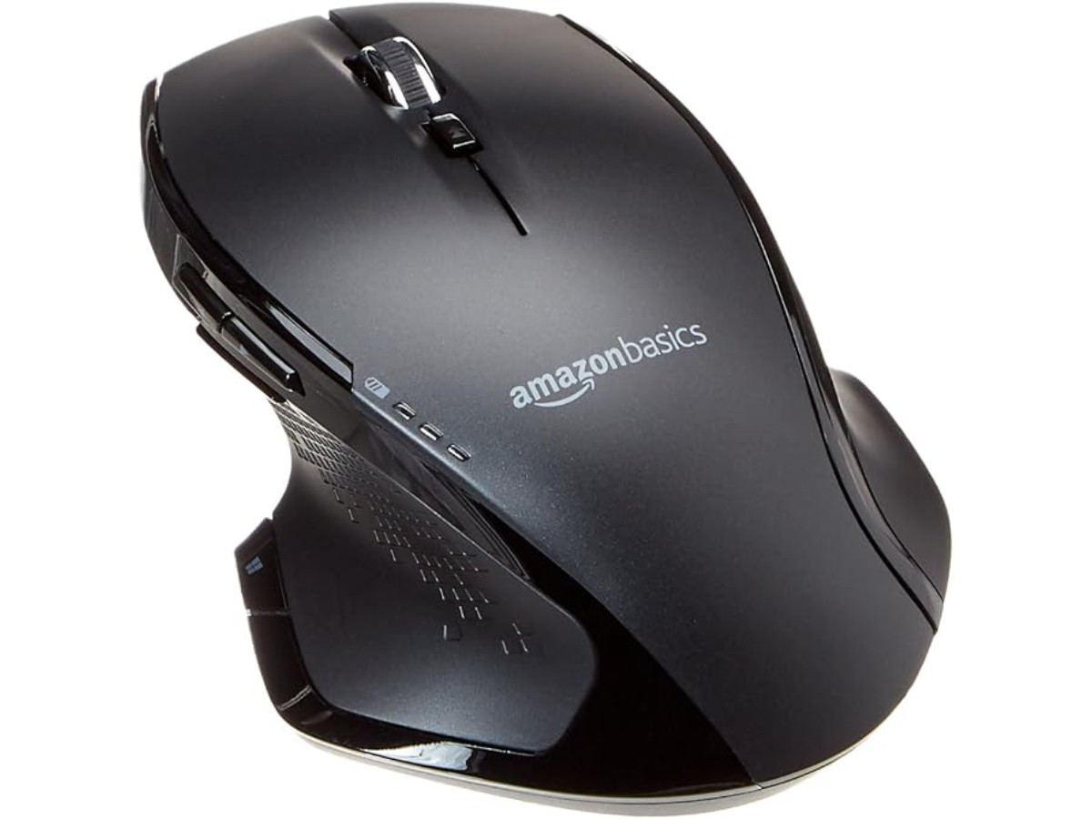 Amazon Basics USB Ergonomic Full Size Wireless Mouse with Quick Scroll