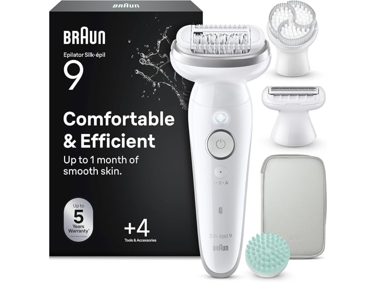 Braun Silk Epil 9 SkinSpa 9-080 Women's Electric Epilator, Silver