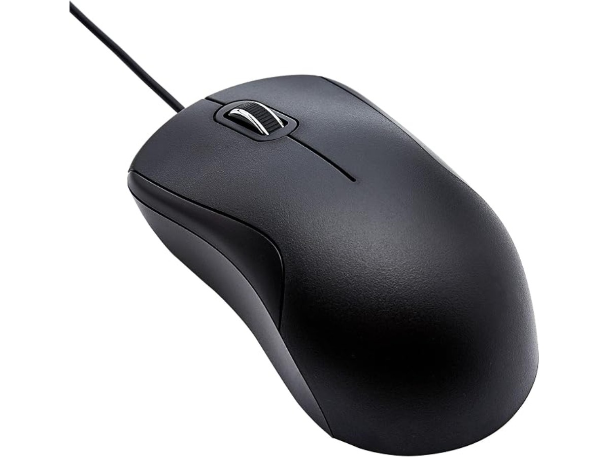 Amazon Basics Souris filaire USB à 3 boutons, Standard, silencieuse, noire