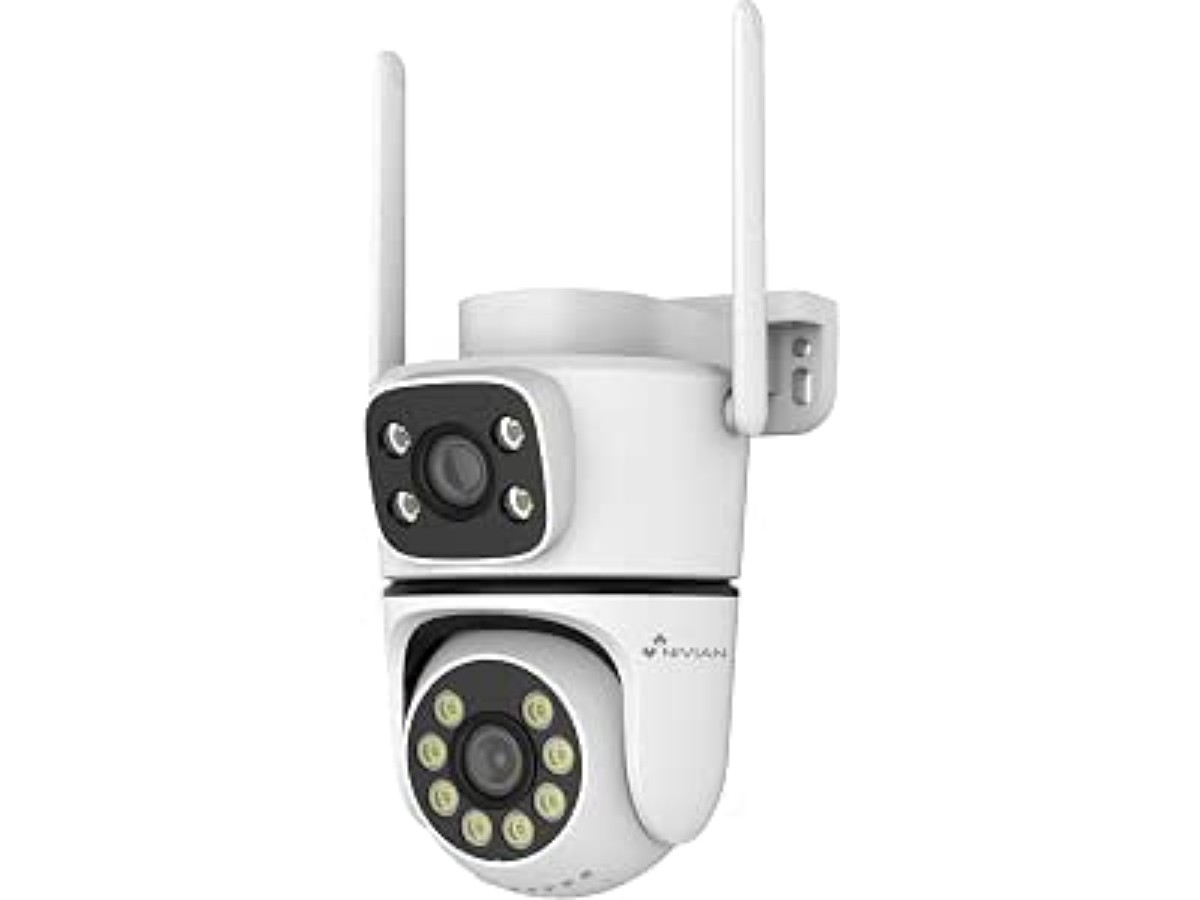 NIVIAN Dual 3MP SuperHD 2K WiFi Outdoor Security Camera with Dual Lens